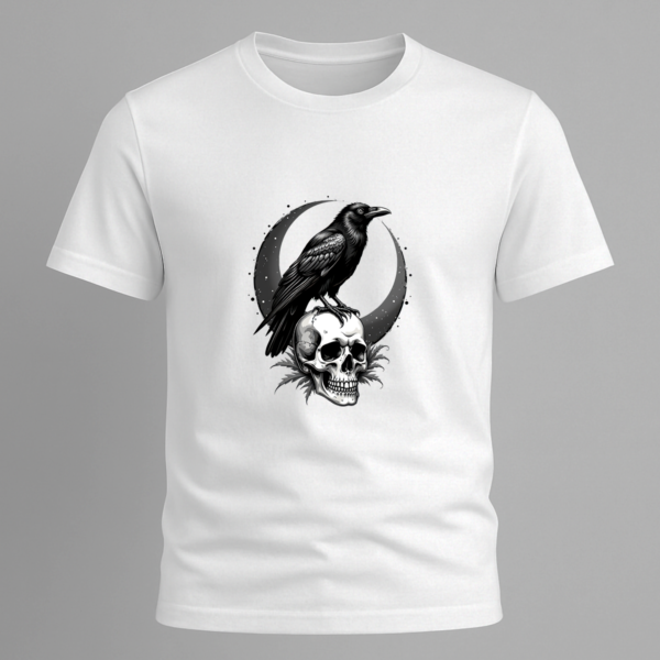 Raven & Skull – Dark Legends Gothic Crow Graphic Tee for Men