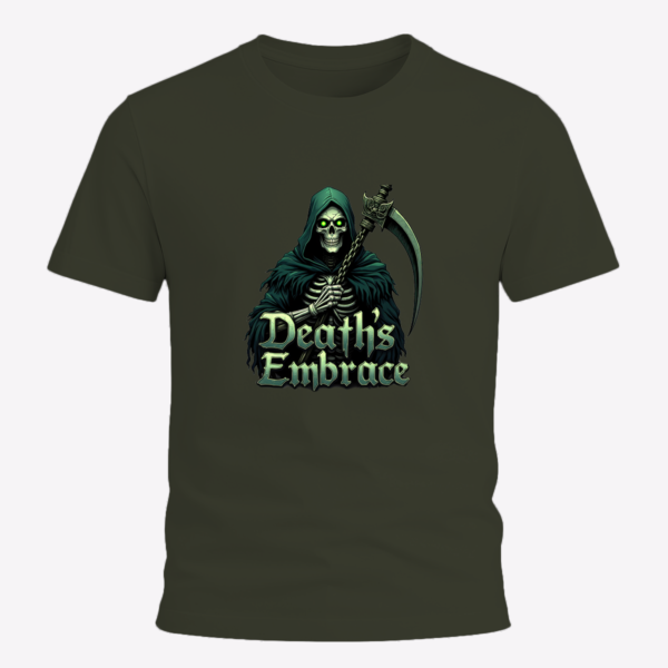 Death’s Embrace – Dark Legends Grim Reaper Graphic Tee for Men