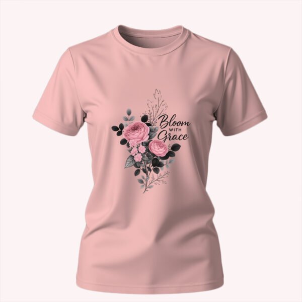 Bloom With Grace- Floral Women's Cotton Tee - Elegant Floral Mindset Tee