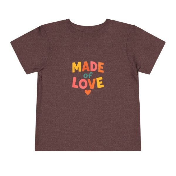 Made of Love – Toddler T-Shirt with Colorful Letters & Heart – Sweet Unisex Tee for Boys & Girls