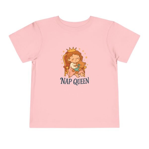 Nap Queen – Adorable Toddler Girl T-Shirt with Crown & Teddy Bear – Cute Sleepy Princess Tee for Kids
