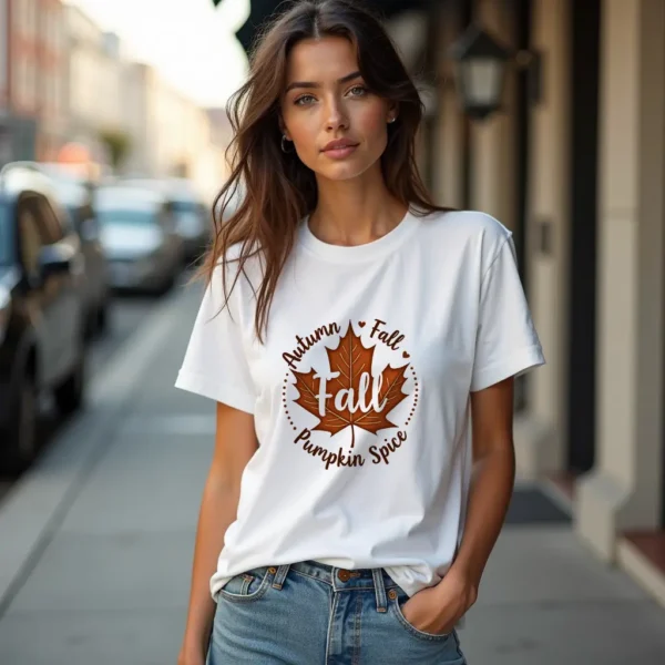 Autumn Fall Pumpkin Spice Tshirt Women