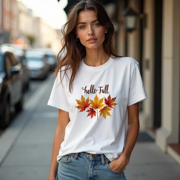 Hello Fall Tshirt - Autumn Tshirt Women
