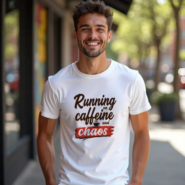 Running on Caffeine and Chaos T-Shirt